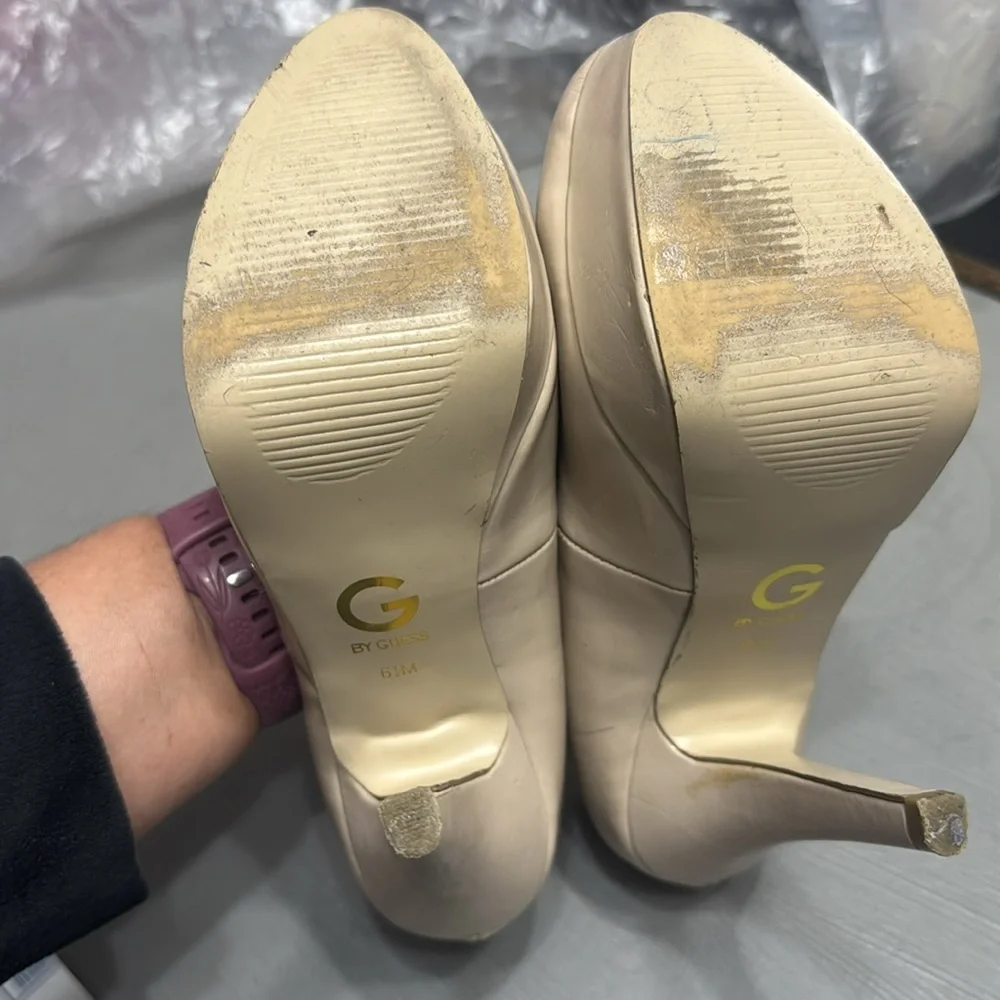 G by Guess platform beige 3 inch heels size 6.5.